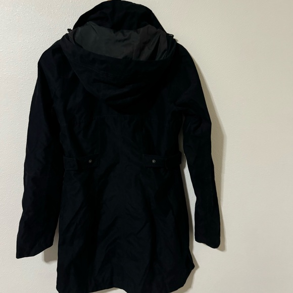 The North Face Laney Trench Coat Black DryVent Cinch Waist Hood Longline X-Small - Picture 3 of 15